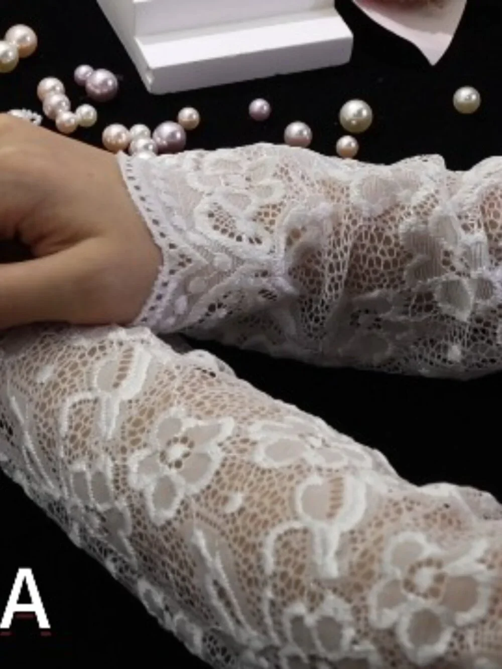 Elegant Lace Fingerless Bridal Gloves Women's Long Arm Sleeves Floral